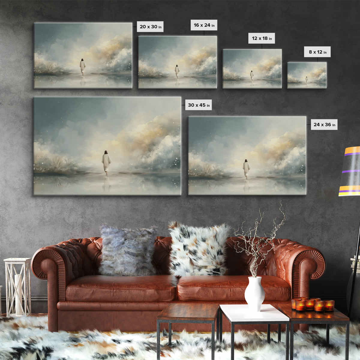 Twilight Grace, Framed Canvas Print, Christian Art Canvas, Jesus Painting, Christian Wall Art, Modern Christian Painting, Christian Gift Id