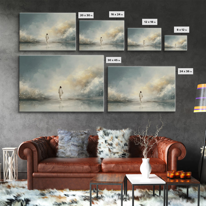 Twilight Grace, Framed Canvas Print, Christian Art Canvas, Jesus Painting, Christian Wall Art, Modern Christian Painting, Christian Gift Id
