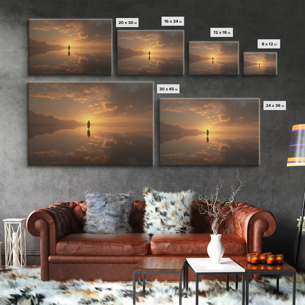 Golden Horizon – Framed Canvas Print – Christian Wall Art – Jesus Painting – Christian Art Canvas – Moody Christian Art – Christmas Art Wor