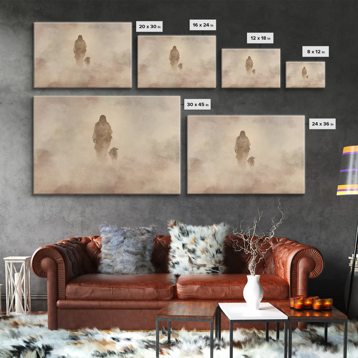 Mists Of Comfort – Framed Canvas Print – Christian Art Painting – Jesus Wall Art – Moody Christian Art – Christian Art Canvas – Large Chris