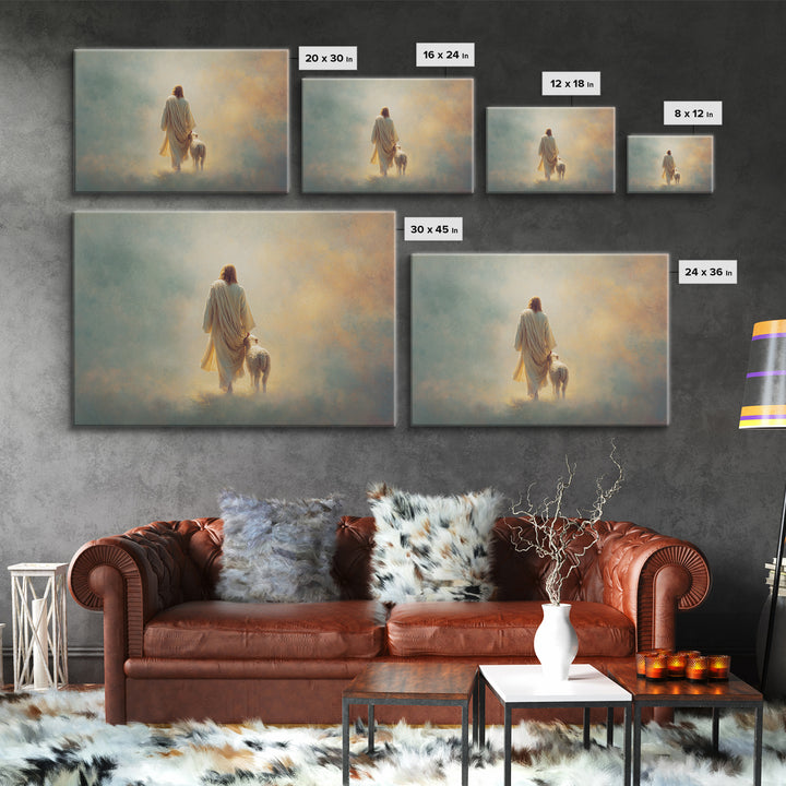 Light Of The Shepherd, Framed Canvas Print, Jesus Painting, Christian Art Canvas, Christian Wall Art, Modern Christian Art, Christian Chris