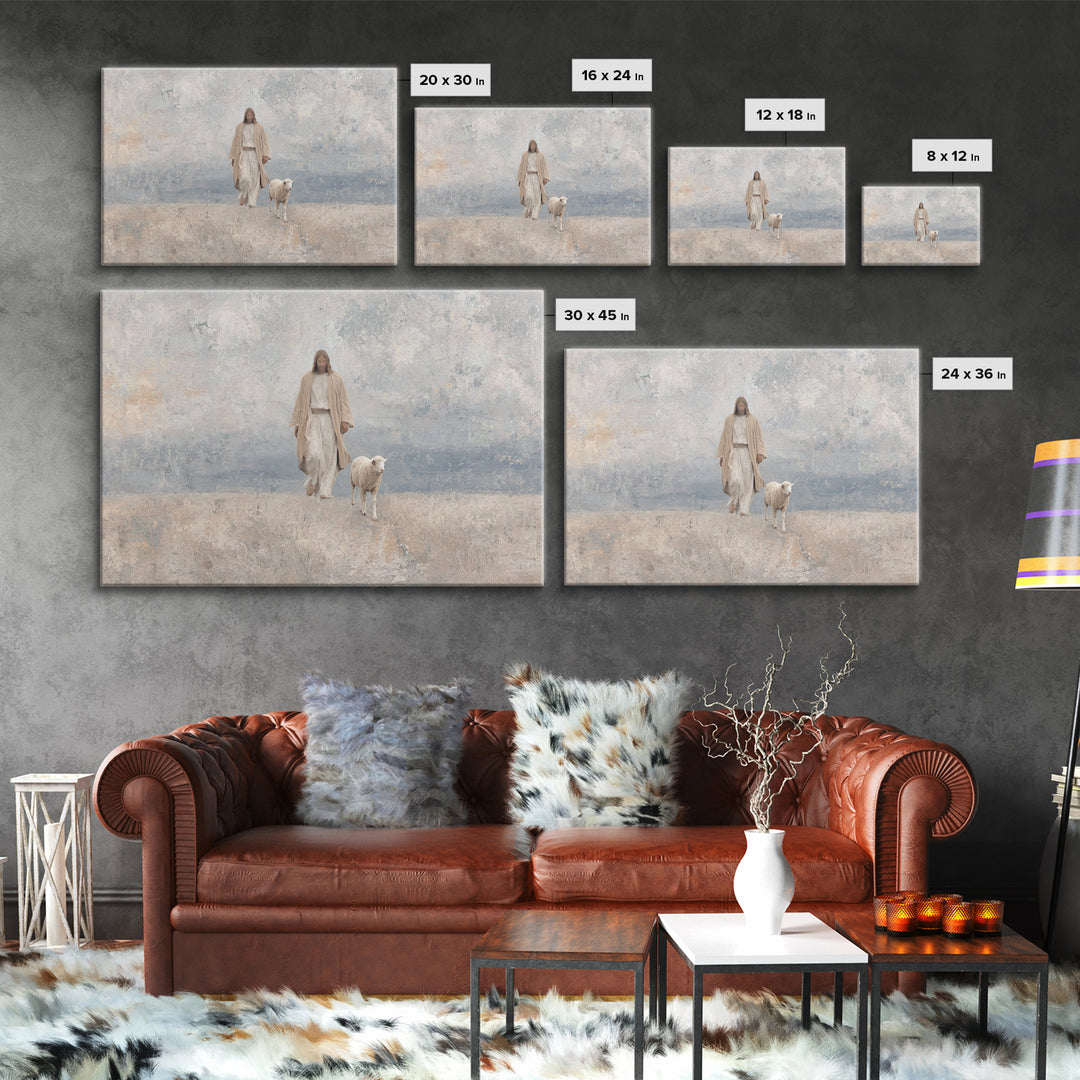 Meadow Grace – Framed Canvas Print – Christian Wall Art – Jesus Painting – Christian Art Canvas – Subtle Christian Art – Christian Gift Ide