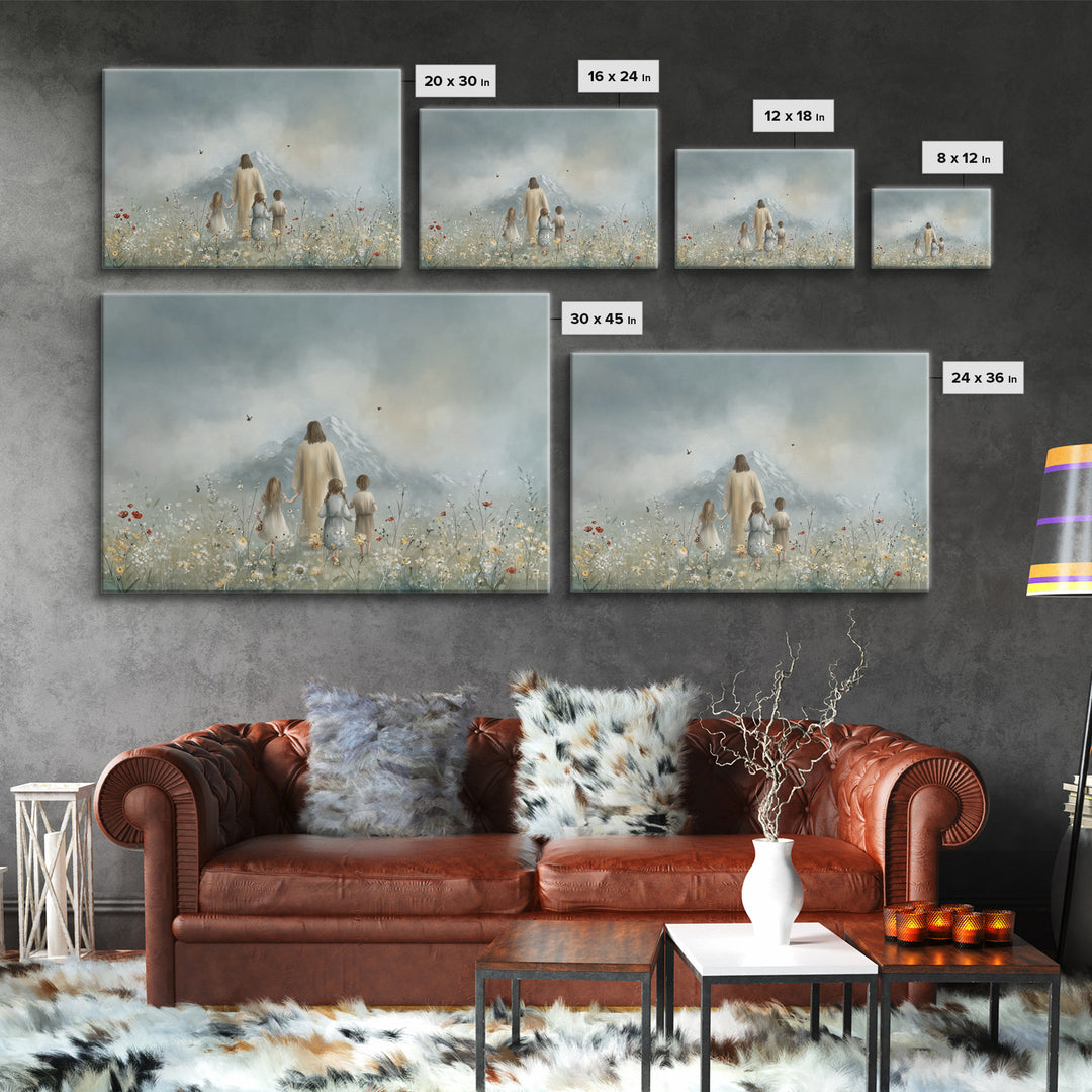 Fields Of Mercy – Framed Canvas Print – Christian Wall Art – Jesus Painting – Christian Art Canvas – Pastoral Scenery – Christian Gift