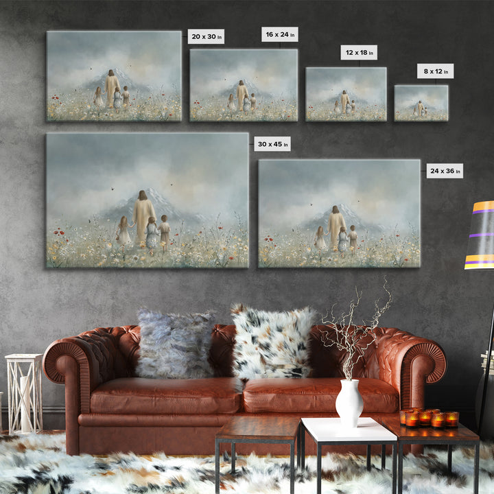 Fields Of Mercy – Framed Canvas Print – Christian Wall Art – Jesus Painting – Christian Art Canvas – Pastoral Scenery – Christian Gift