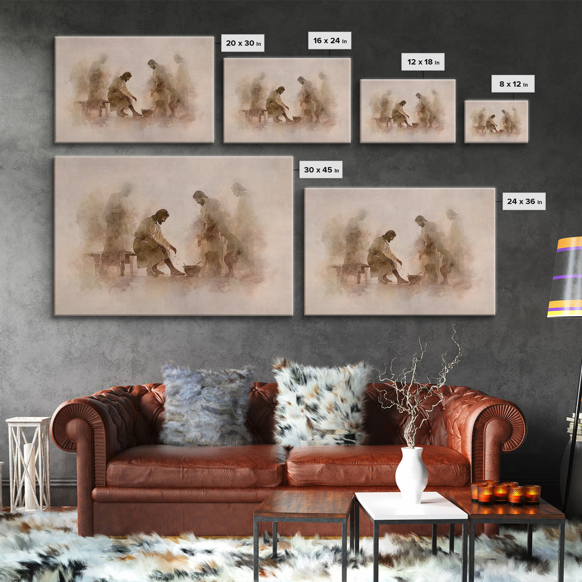Humble Devotion | Framed Canvas Print | Christian Wall Art | Jesus Painting | Christian Art Canvas | Modern Christian Art | Christian Gift