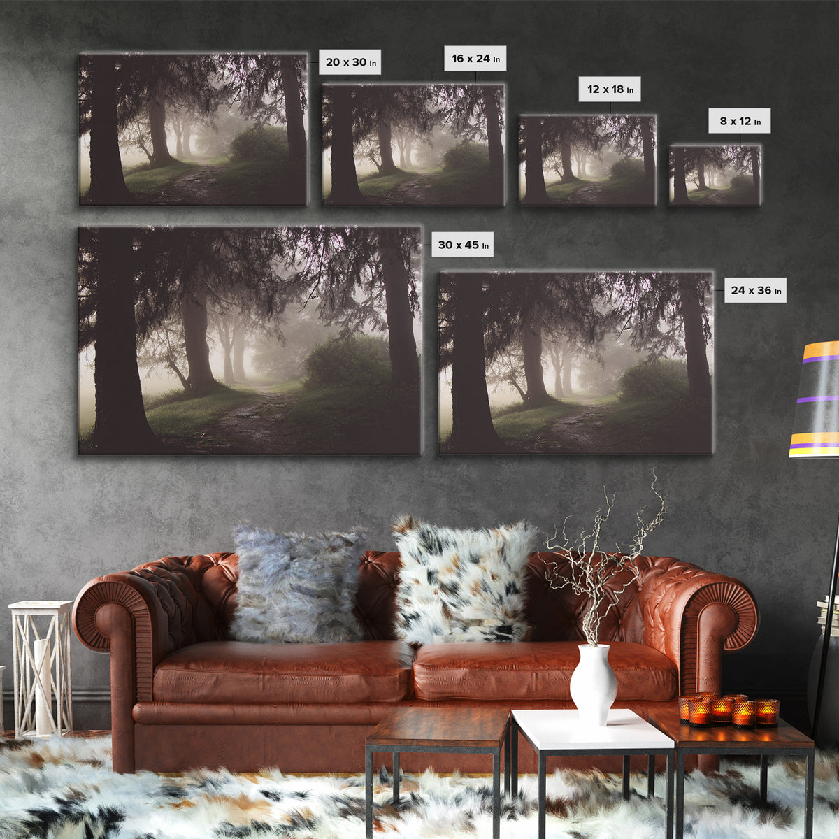 Mist Path Dawn – Framed Canvas Print – Christian Wall Art – Christian Art Canvas – Christian Gift Ideas – Christian Decor – Moody Christian