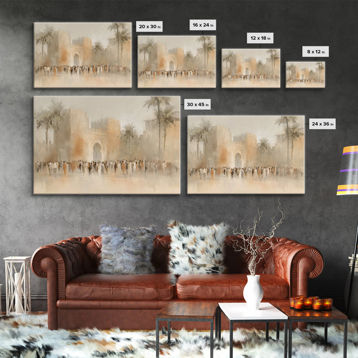 Jerusalem Gate Dawn – Framed Canvas Print – Christian Art Canvas – Christian Wall Art – Christian Art – Christian Gift Ideas – Subtle Chris