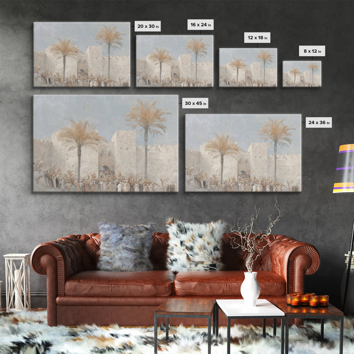 Palm Rejoicing – Framed Canvas Print – Christian Christmas Art – Christian Wall Art – Jesus Painting – Christian Art Canvas – Modern Christ