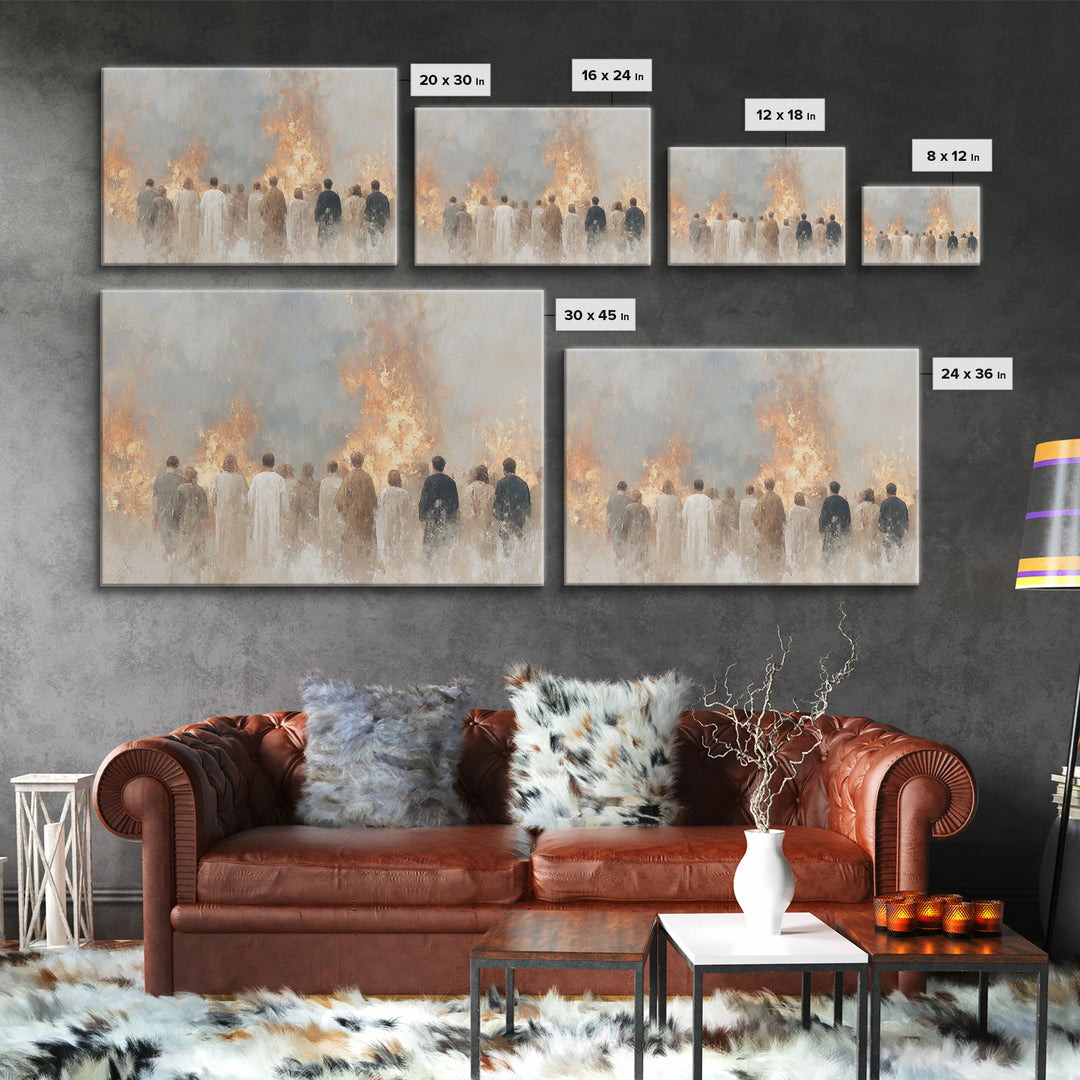Ascension Fire Choir – Framed Canvas Print – Christian Wall Art – Christian Painting – Christian Christmas Art – Christian Art Canvas – Chr