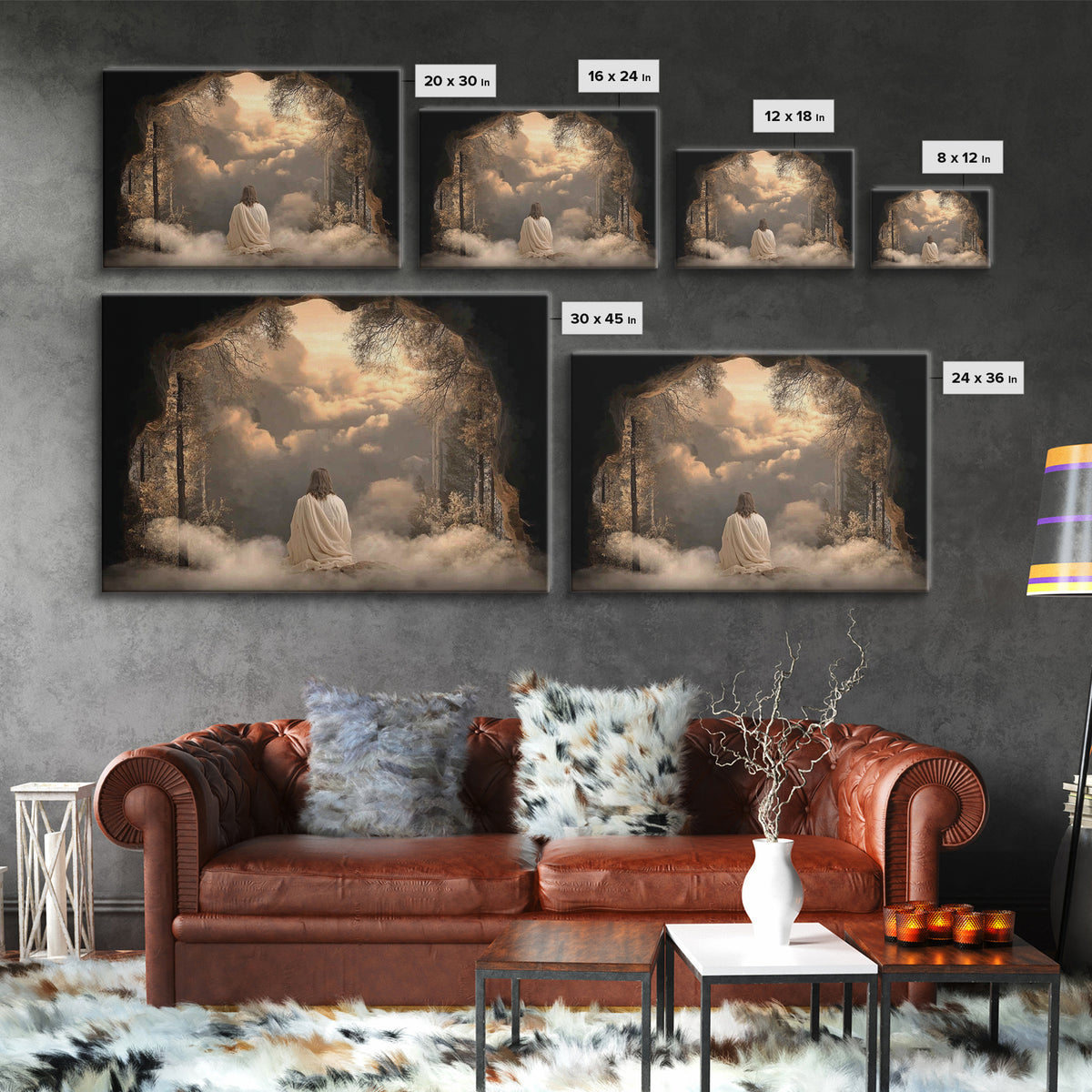 Holy Banquet | Framed Canvas Print | Christian Wall Art | Jesus Art Print | Modern Christian Art | Christian Gift | Christmas Wall Art