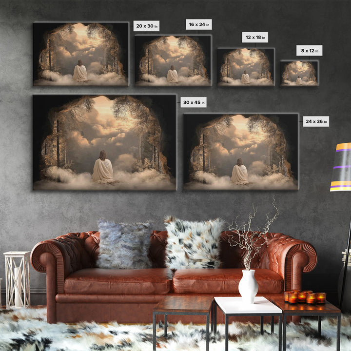 Holy Banquet | Framed Canvas Print | Christian Wall Art | Jesus Art Print | Modern Christian Art | Christian Gift | Christmas Wall Art