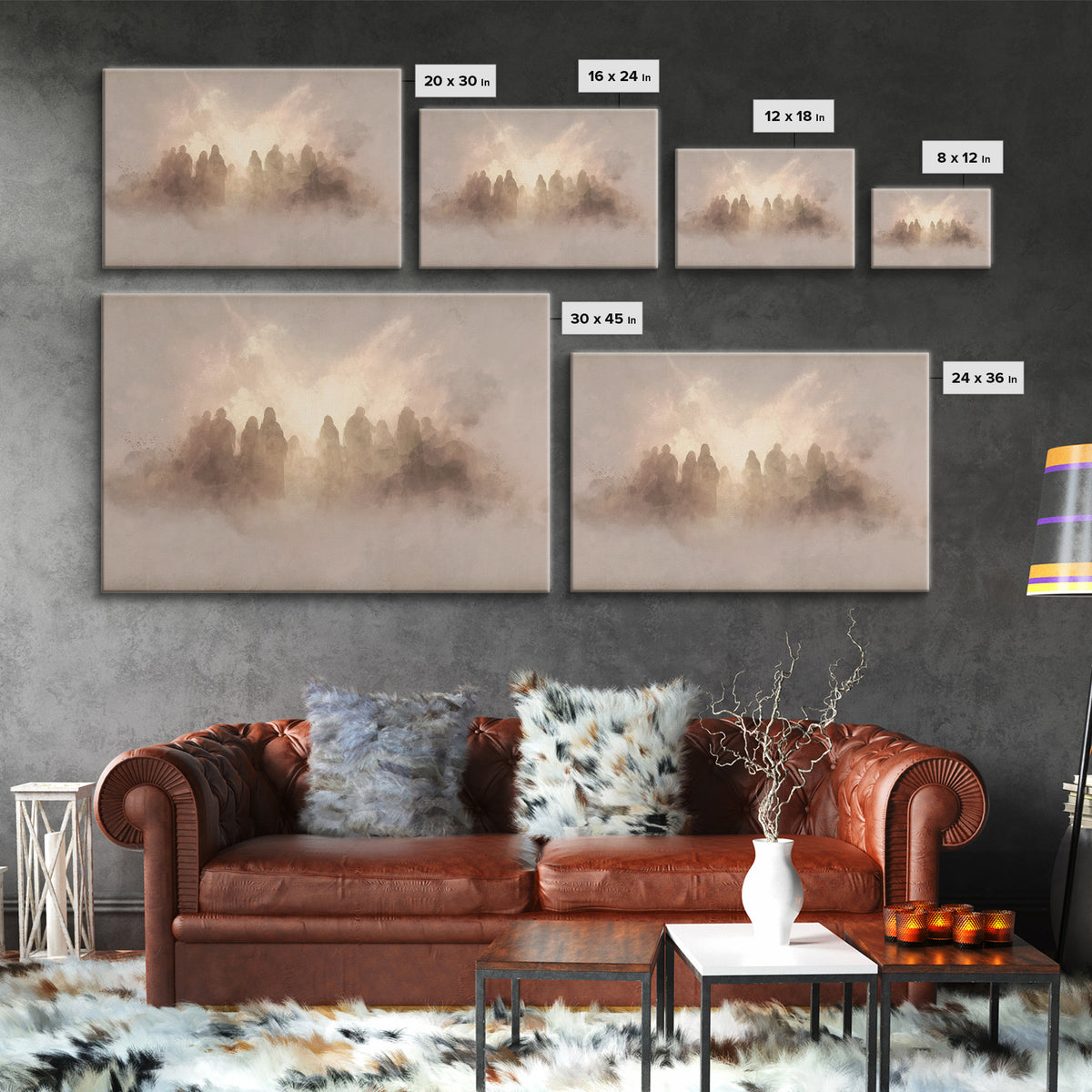 Clouds Of Promise, Framed Canvas Print, Christian Art Canvas, Christian Wall Art, Christian Christmas Art, Moody Christian Art, Christian A