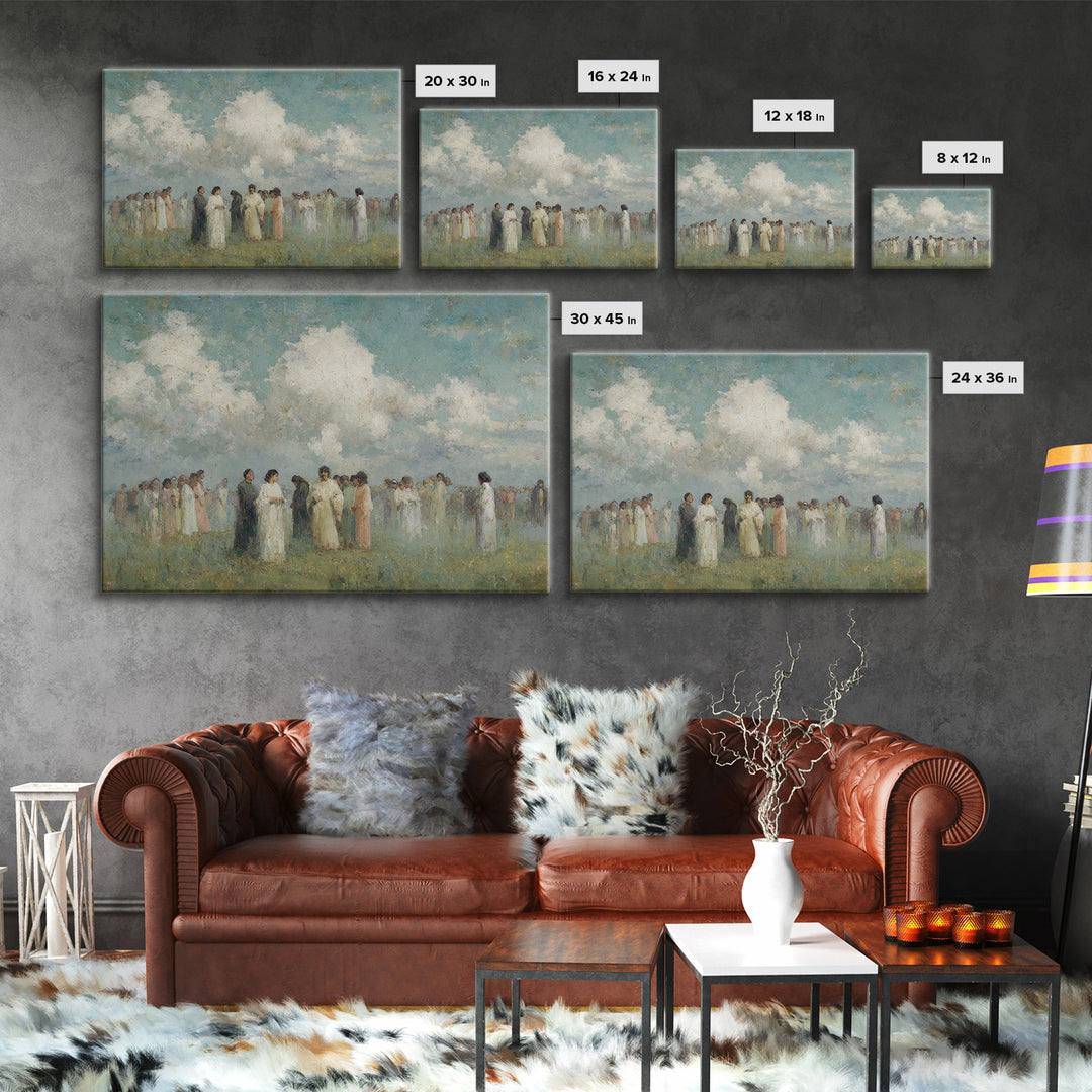 Sacred Assembly – Framed Canvas Print – Vintage Christian Art – Christian Wall Art – Christian Art Canvas – Modern Christian Painting – Chr