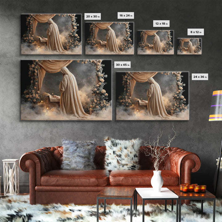 Holy Nativity – Framed Canvas Print – Christian Christmas Art – Christian Wall Art – Jesus Painting – Christian Art Canvas – Christmas Art