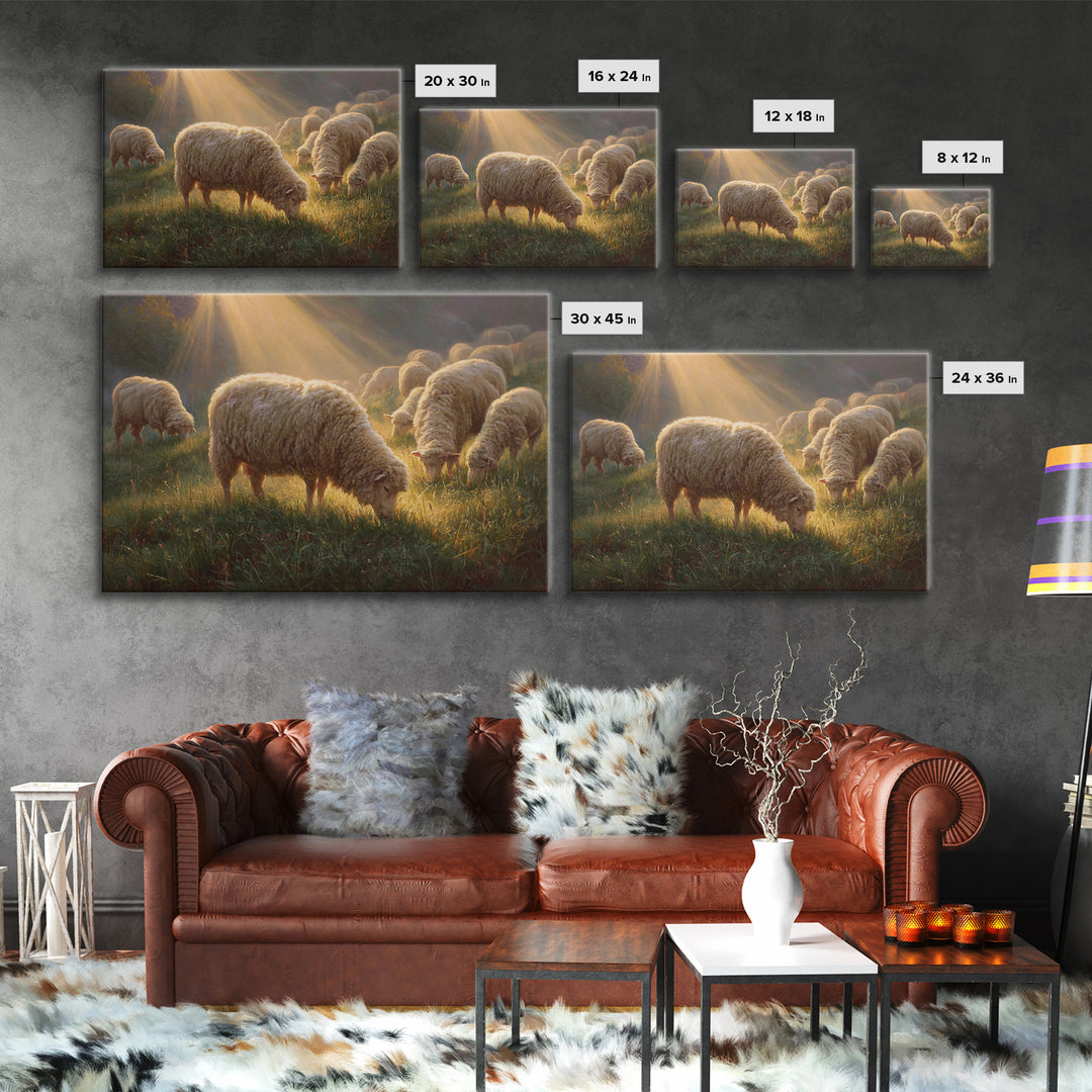 Shepherd Field Peace | Framed Canvas Print | Christian Christmas Art | Christian Art Canvas | Christian Wall Art | Jesus Painting | Christi