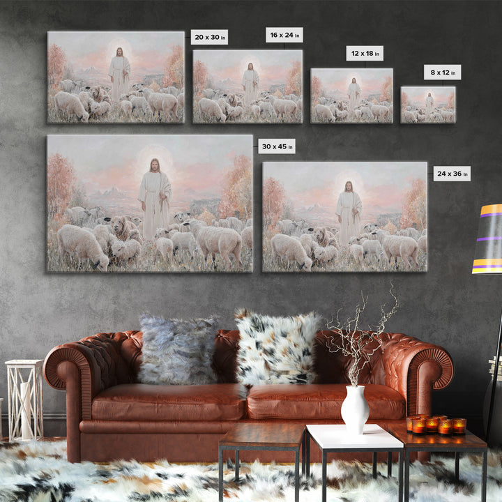 Radiant Shepherd Grace – Framed Canvas Print – Christian Wall Art – Jesus Painting – Christian Art Canvas – Christian Christmas Art – Chris
