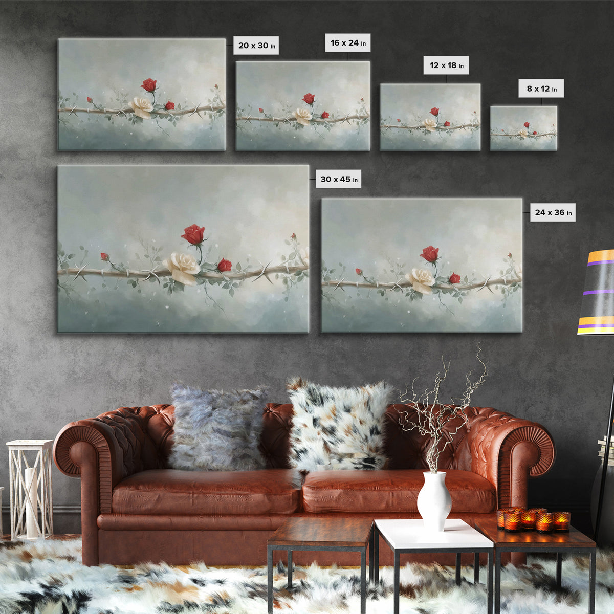 Redemption Blossoms – Framed Canvas Print – Christian Art Canvas – Modern Christian Art – Christian Wall Art – Christian Christmas Art – Un