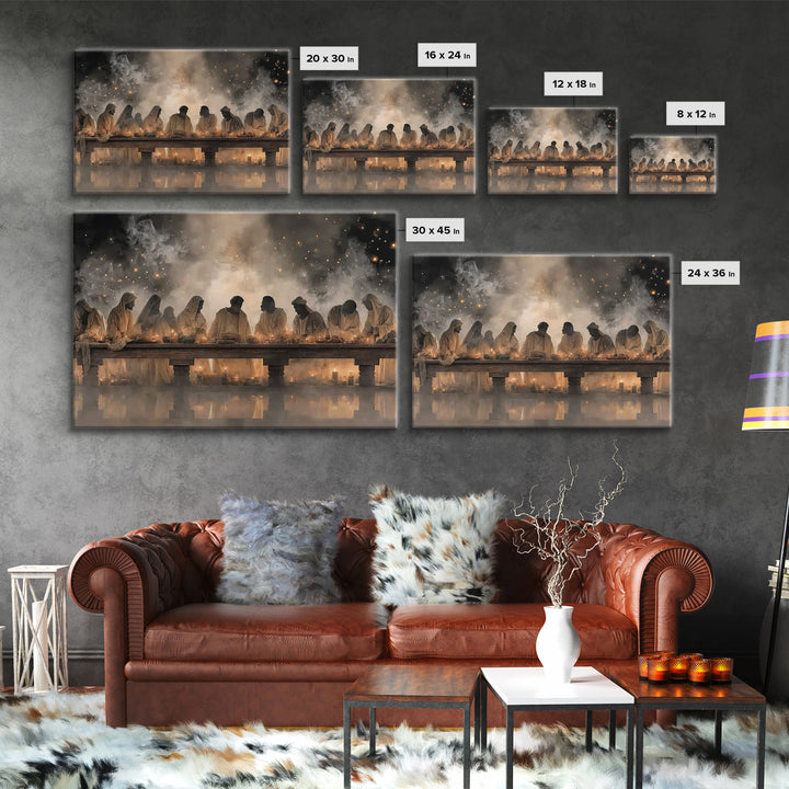 Heavenly Last Supper – Framed Canvas Print – Christian Wall Art – Jesus Painting – Christian Art Canvas – Christian Art – Modern Christian