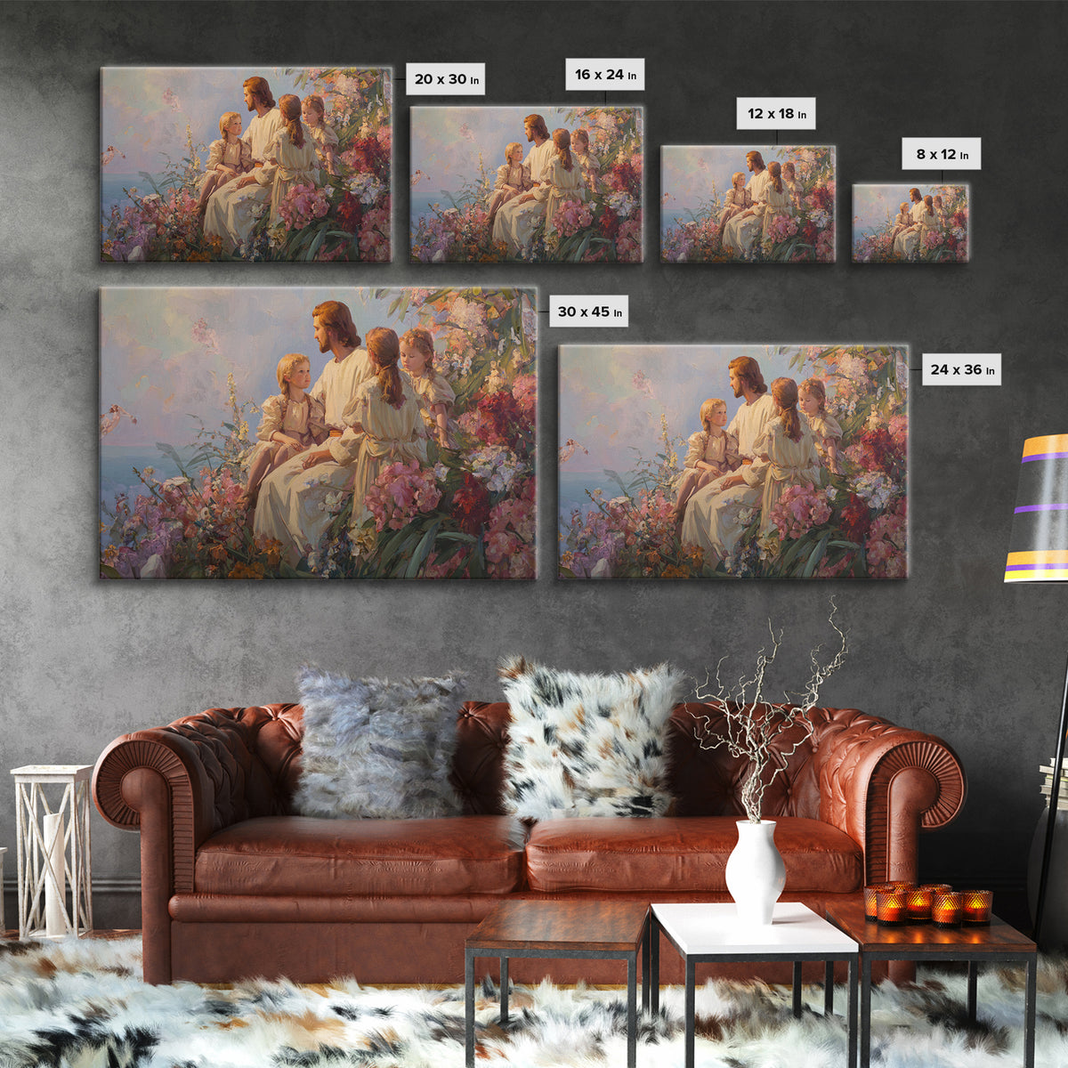 Blooming Grace Harmony | Framed Canvas Print | Christian Art Canvas | Christian Wall Art | Jesus Painting | Christian Art | Modern Christia
