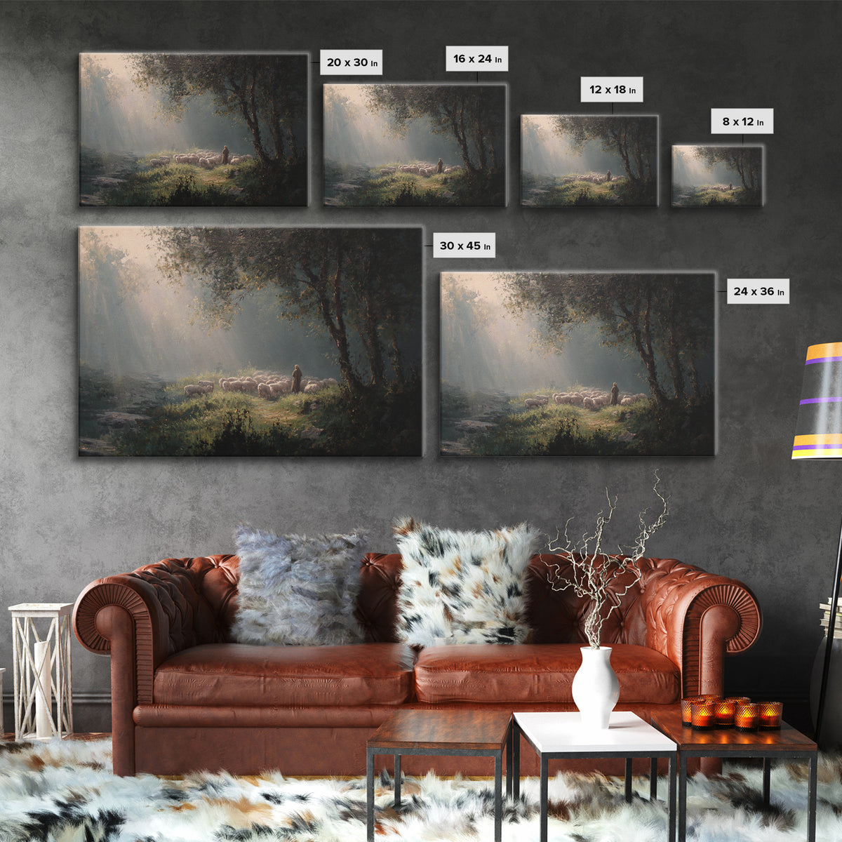 Valley Of Gentle Mercy – Framed Canvas Print – Christian Art Painting – Jesus Painting – Christian Art Canvas – Christian Wall Art – Subtle