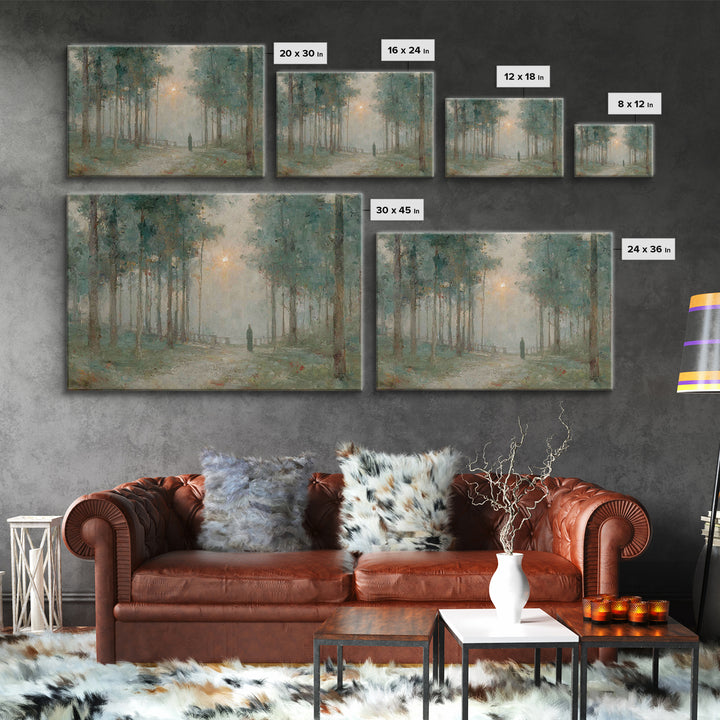 Forest Dawn Promise – Framed Canvas Print – Christian Art Painting – Christian Wall Art – Christian Art Canvas – Subtle Christian Paintings