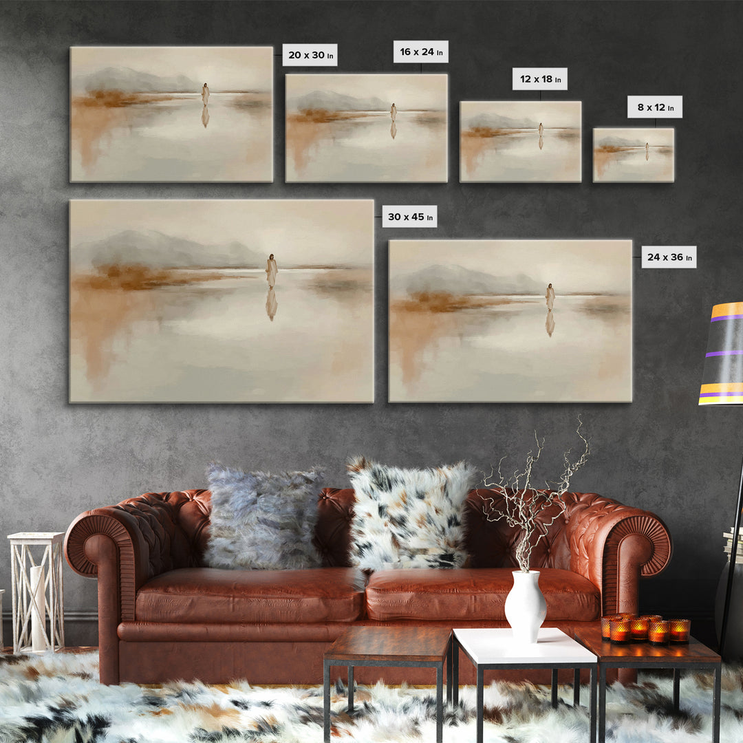 Quiet Water Journey | Framed Canvas Print | Jesus Painting | Christian Wall Art | Christian Art Canvas | Large Jesus Painting | Christian A
