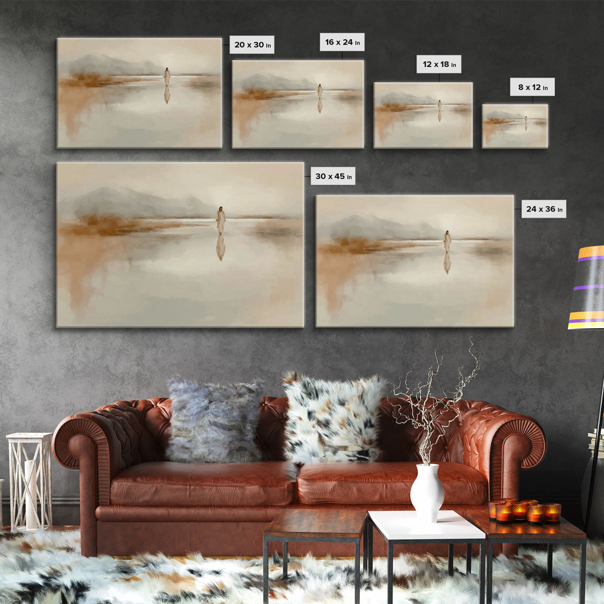 Quiet Water Journey | Framed Canvas Print | Jesus Painting | Christian Wall Art | Christian Art Canvas | Large Jesus Painting | Christian A