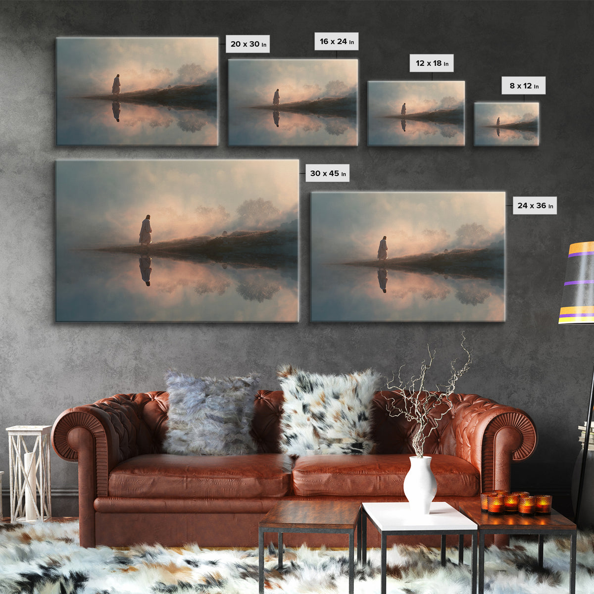 Desert Walk Light – Framed Canvas Print – Jesus Painting – Christian Wall Art – Christian Art Canvas – Large Jesus Painting – Modern Christ