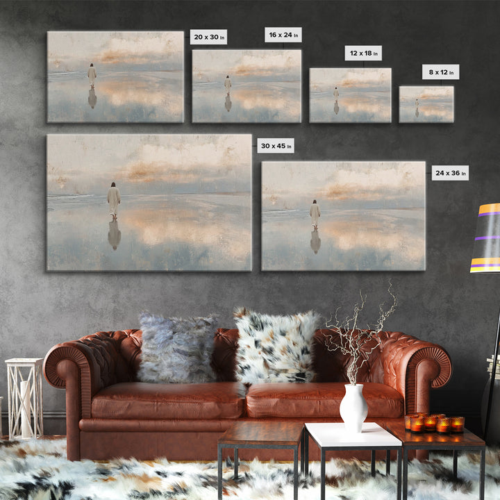 Wandering Messiah, Framed Canvas Print, Christian Art Canvas, Jesus Painting, Christian Wall Art, Subtle Christian Art, Large Christian Pai