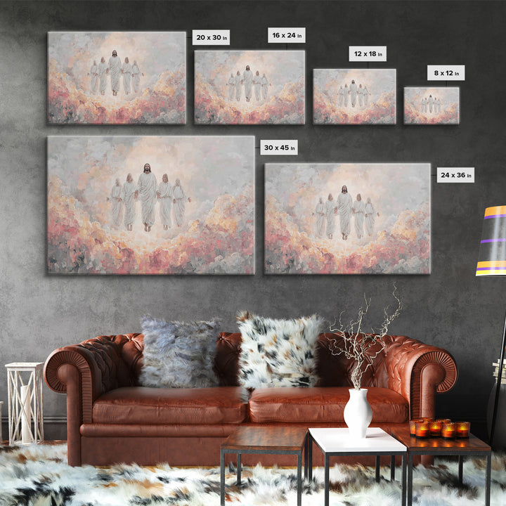 Heavenly Arrival | Framed Canvas Print | Christian Art Canvas | Christian Wall Art | Jesus Painting | Modern Christian Painting | Christian