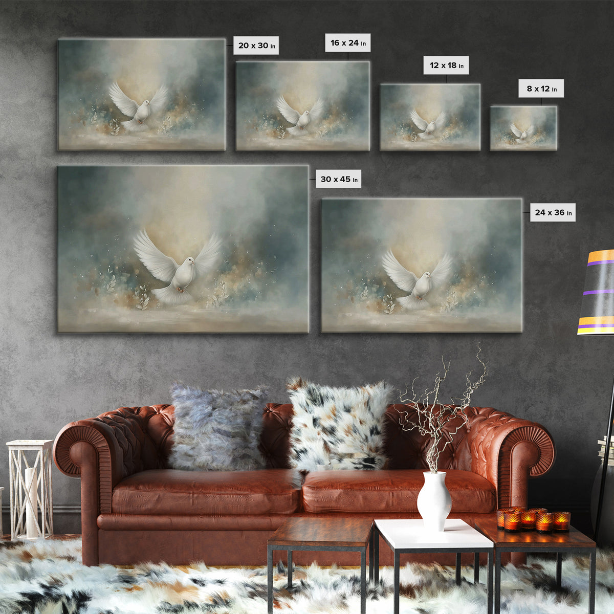 Dove Of Glory – Framed Canvas Print – Christian Art – Christian Wall Art – Christian Canvas – Christmas Art – Christian Gift Ideas