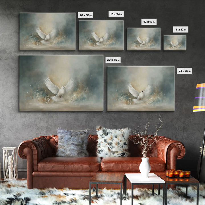 Dove Of Glory – Framed Canvas Print – Christian Art – Christian Wall Art – Christian Canvas – Christmas Art – Christian Gift Ideas