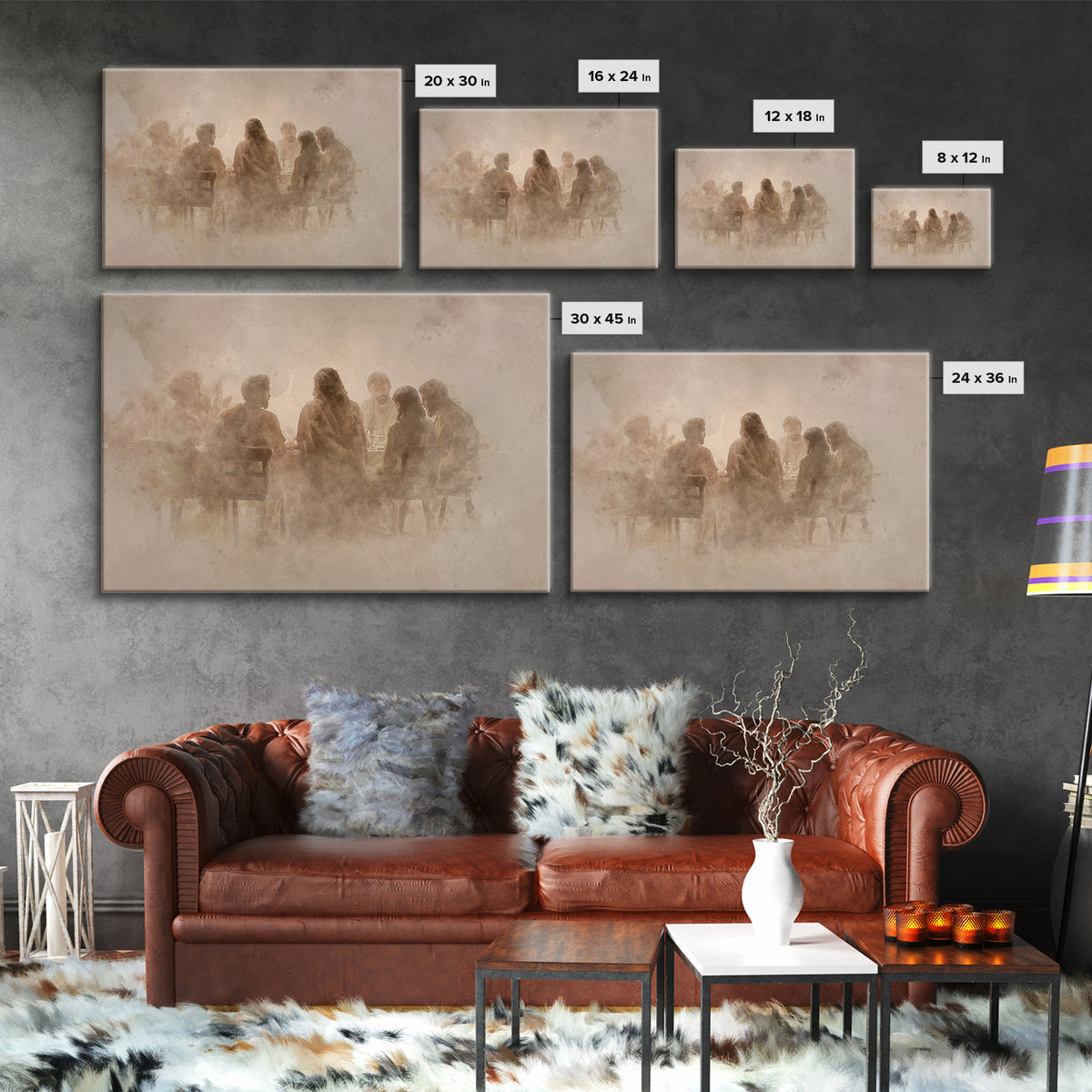 Sacred Fellowship - Framed Canvas Print - Christian Art Canvas - Christian Wall Art - Jesus Painting - Large Christian Art - Christian Chri
