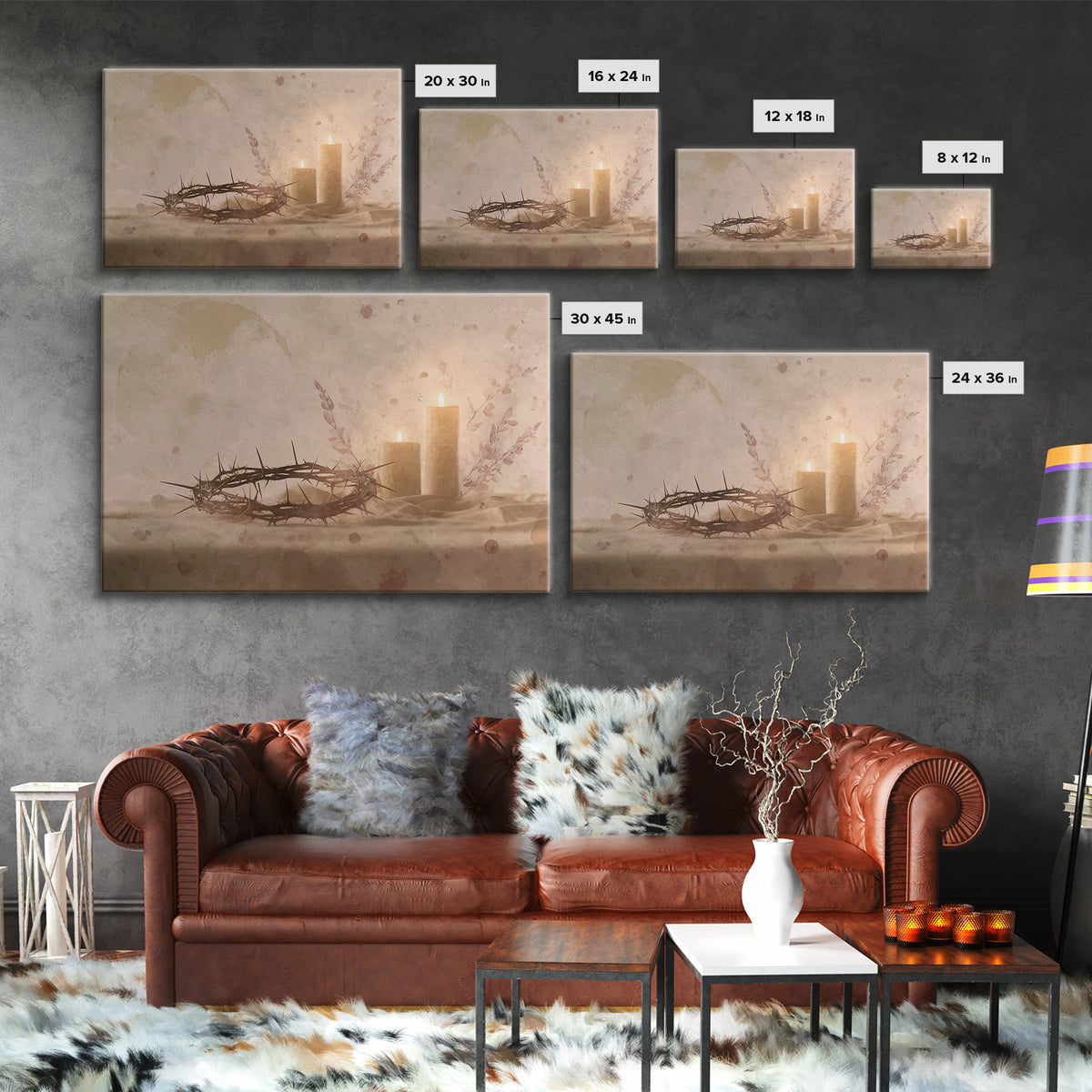 Quiet Lenten Light, Framed Canvas Print, Christian Art Canvas, Christian Wall Art, Subtle Christian Art, Christian Painting, Christian Gift