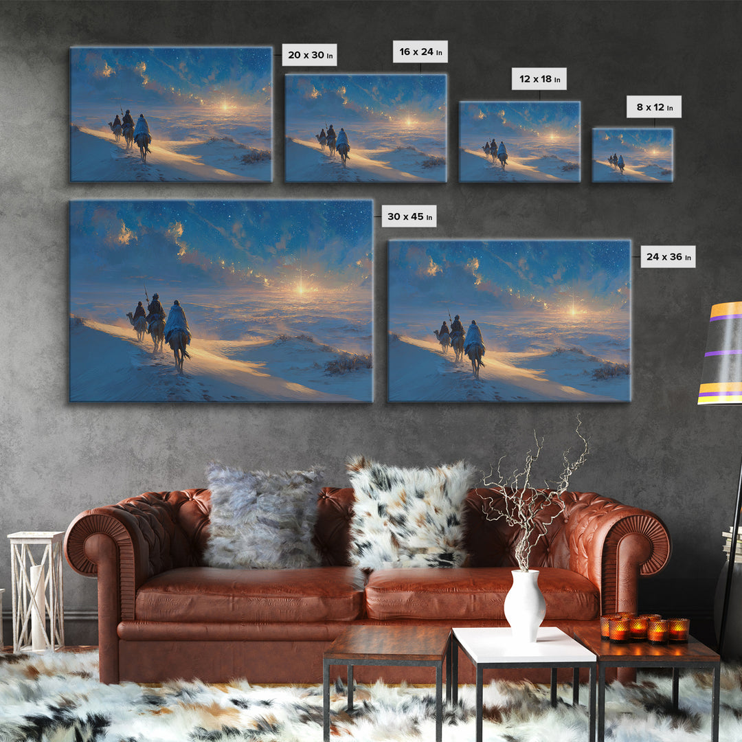 Journey Of The Magi – Framed Canvas Print – Christian Wall Art – Christmas Art Work – Christian Art Canvas – Modern Christian Art – Jesus C