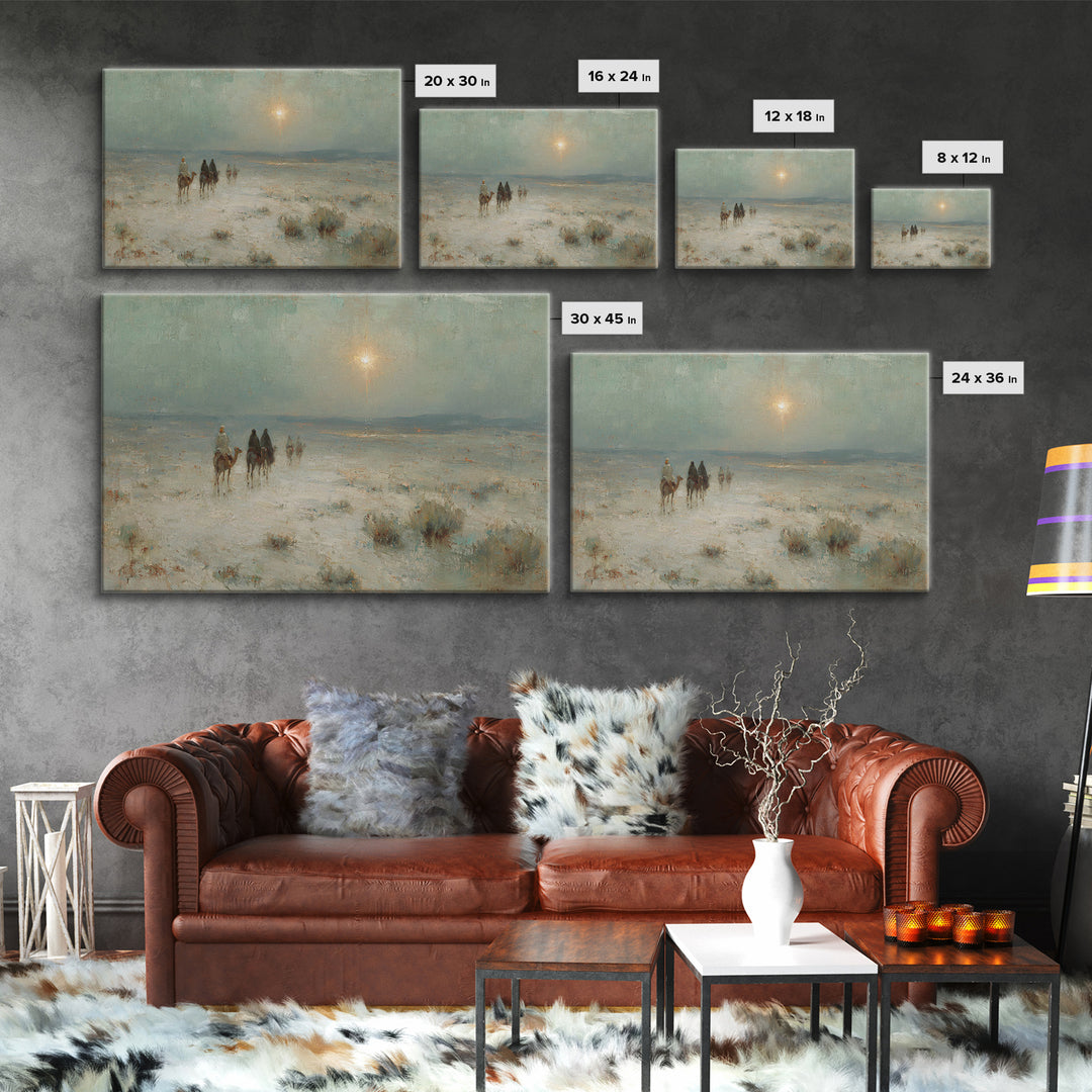 Night Of Wonder – Framed Canvas Print – Christian Art Canvas – Christmas Wall Art – Jesus Painting – Christian Christmas Decor – Christian