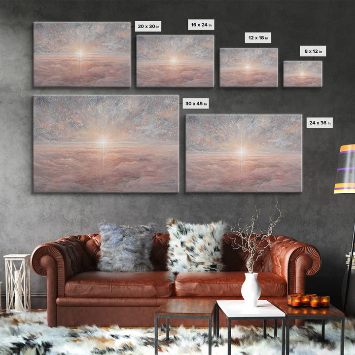 Heaven’s Promise – Framed Canvas Print – Christian Wall Art – Christmas Art – Christian Art Canvas – Christian Christmas Decor – Christian