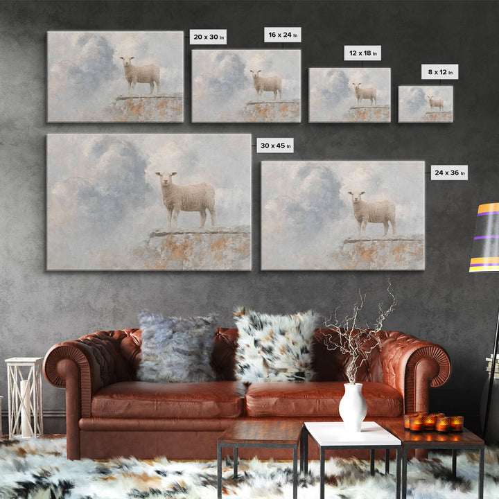 Heavenly Lamb Rise – Framed Canvas Print – Christian Wall Art – Christian Art Canvas – Unique Christian Art – Subtle Christian Art – Christ