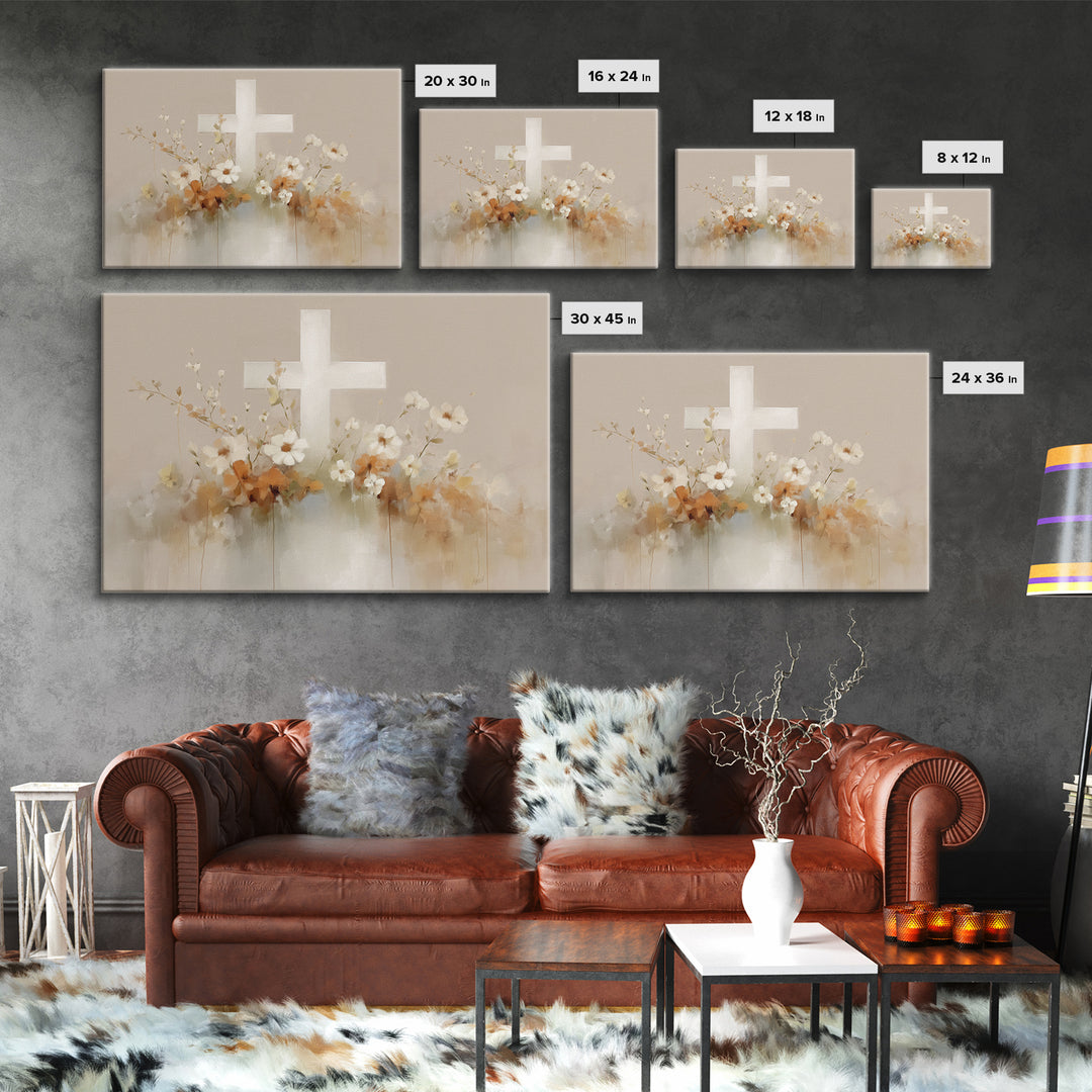 Blooming Grace – Framed Canvas Print – Christian Wall Art – Christian Art Canvas – Minimalist Christian Art – Christian Art Gift – Subtle C