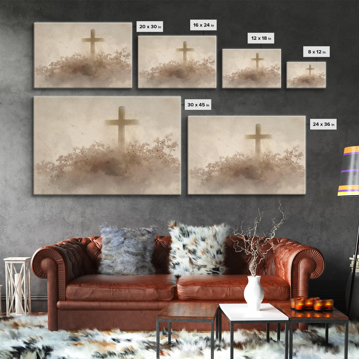 Risen Blossom – Framed Canvas Print – Christian Wall Art – Christian Art Canvas – Christian Decoration – Moody Christian Art – Christian Ar