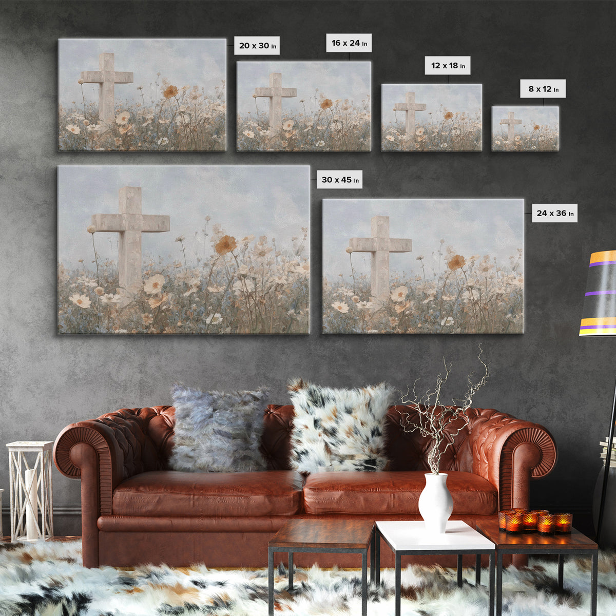 Field Of Mercy, Framed Canvas Print, Christian Art Print, Christian Wall Art, Abstract Christian Art, Christian Gift, Jesus Painting