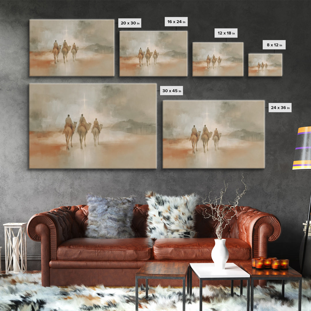 Threefold Star Path – Framed Canvas Print – Christmas Art – Christian Wall Art – Christian Art Canvas – Christian Christmas Art – Jesus Pai