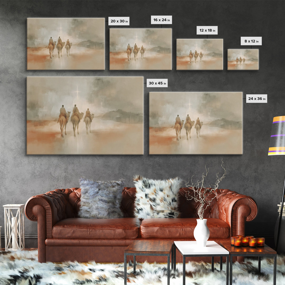 Threefold Star Path – Framed Canvas Print – Christmas Art – Christian Wall Art – Christian Art Canvas – Christian Christmas Art – Jesus Pai