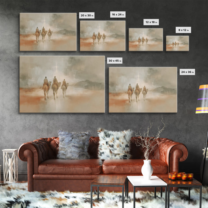 Threefold Star Path – Framed Canvas Print – Christmas Art – Christian Wall Art – Christian Art Canvas – Christian Christmas Art – Jesus Pai