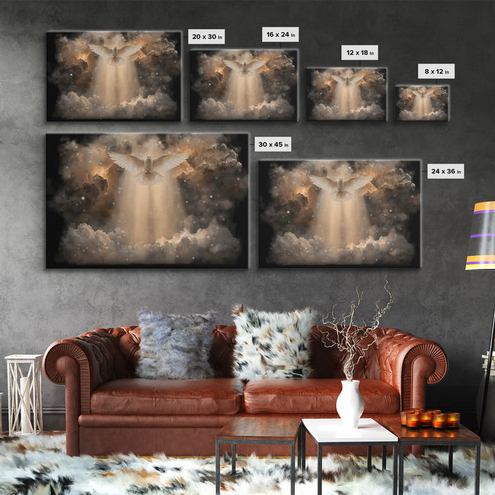 Heavenly Descent – Framed Canvas Print – Christian Wall Art – Christian Art Canvas – Christian Christmas Art – Jesus Painting