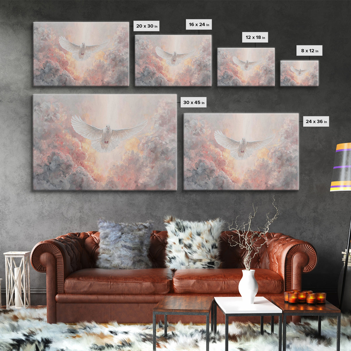 Dove Of Peace | Framed Canvas Print | Christian Art Canvas | Christian Wall Art | Christmas Art | Christian Christmas Art | Christian Decor