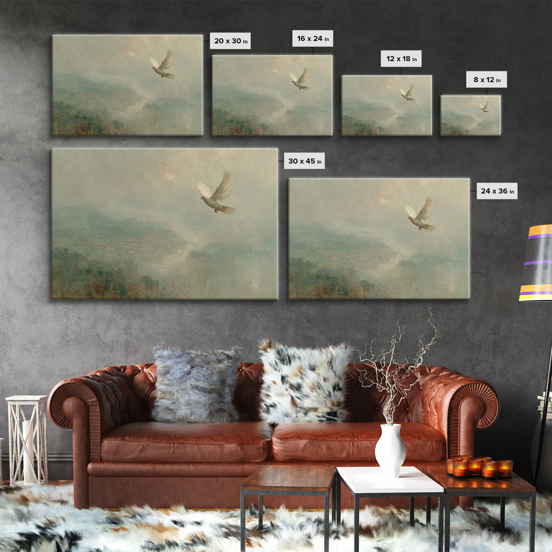 Wings Of Peace | Framed Canvas Print | Christian Wall Art | Christian Art Print | Christian Decor | Christmas Wall Art | Christian Art Canv