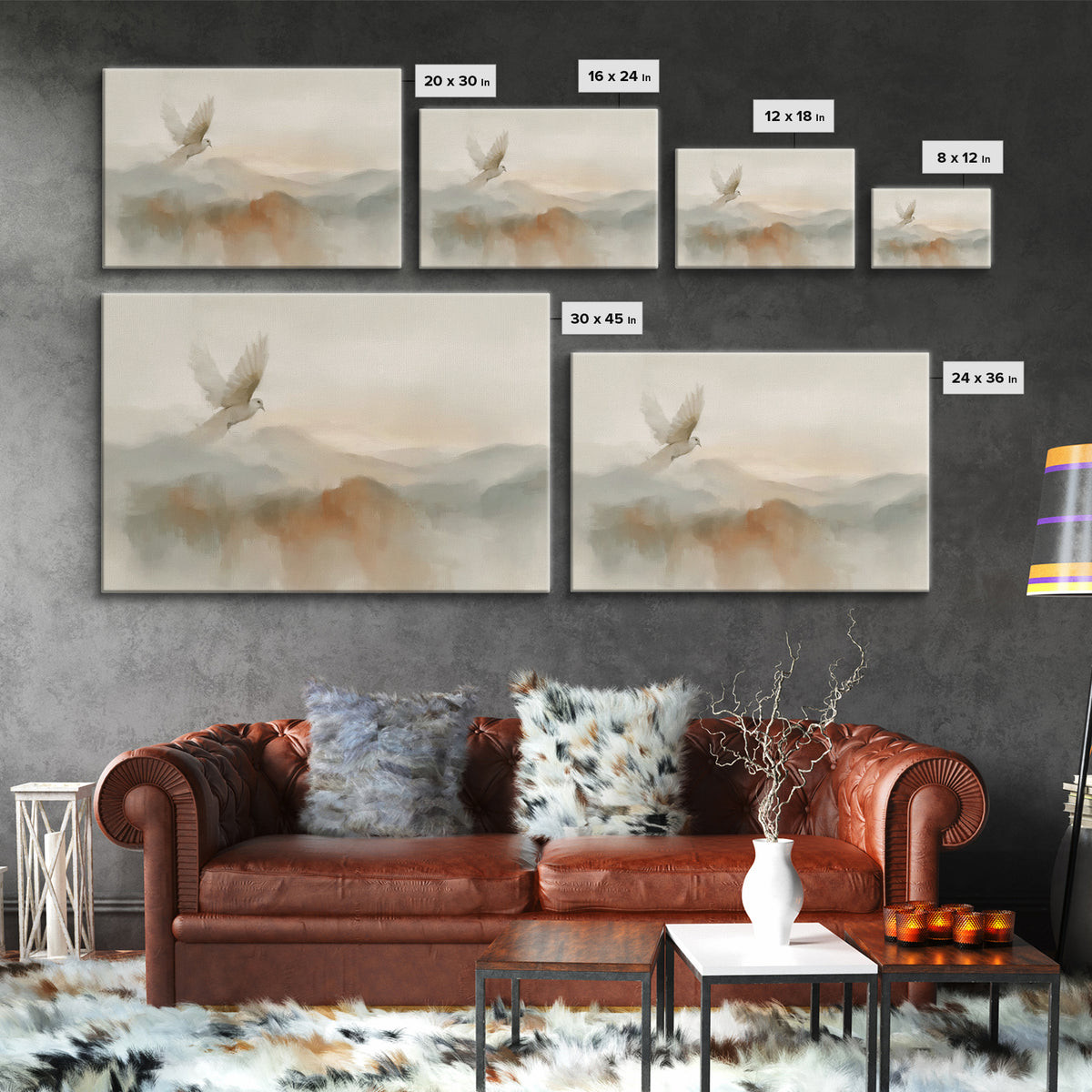 Peaceful Dove Rise – Framed Canvas Print – Christian Wall Art – Christian Art Canvas – Christian Art – Christmas Art – Christian Gift Ideas