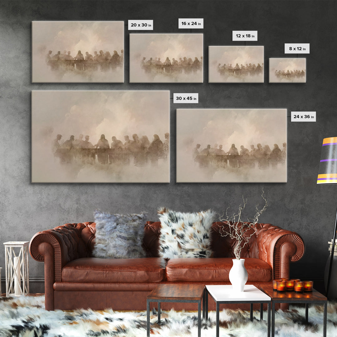 Clouded Communion Stillness – Framed Canvas Print – Christian Art Canvas – Christian Wall Art – Subtle Christian Art – Christian Painting –