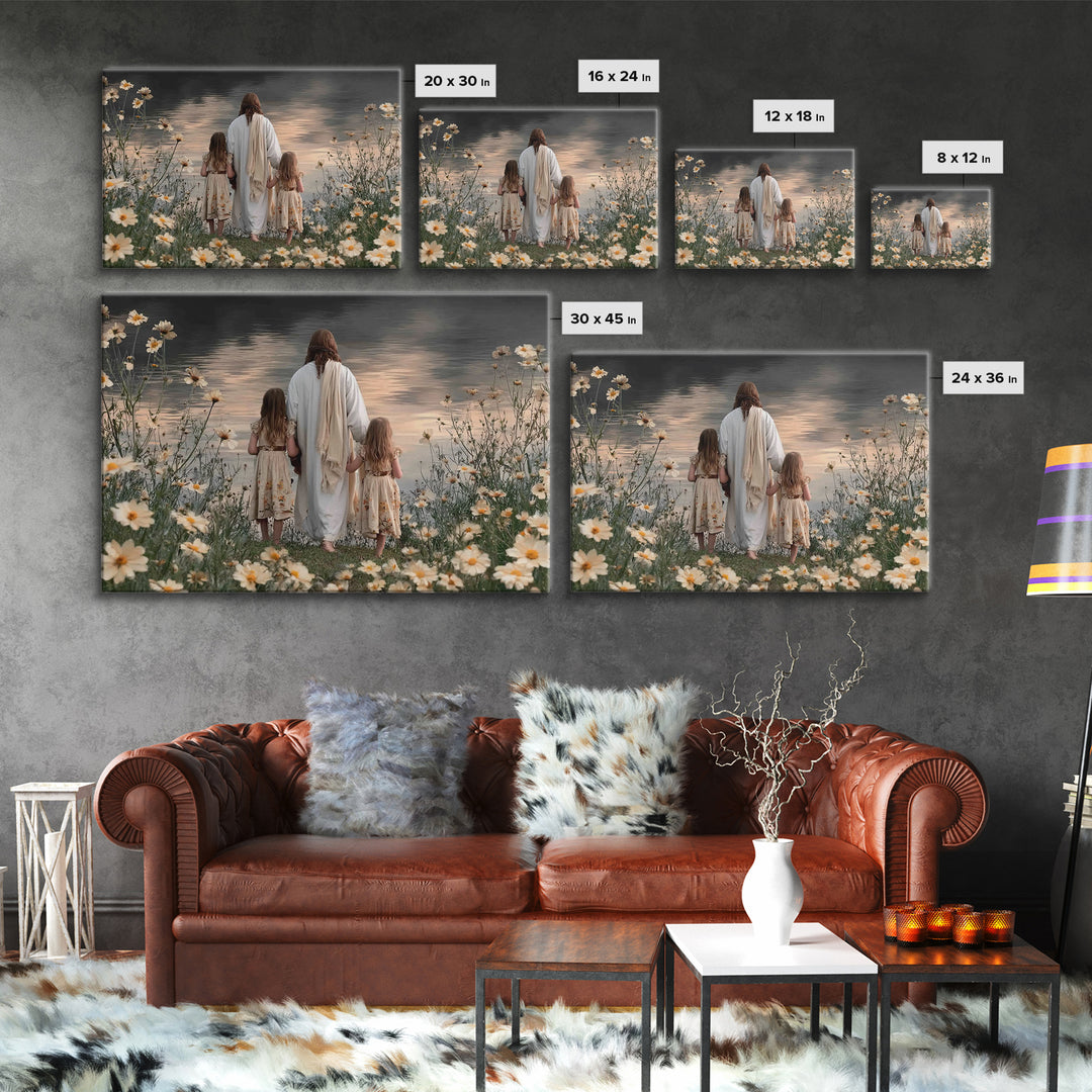 Silent Flock | Framed Canvas Print | Christian Decor For Home | Christian Art Print | Christmas Wall Art | Jesus Christmas Art